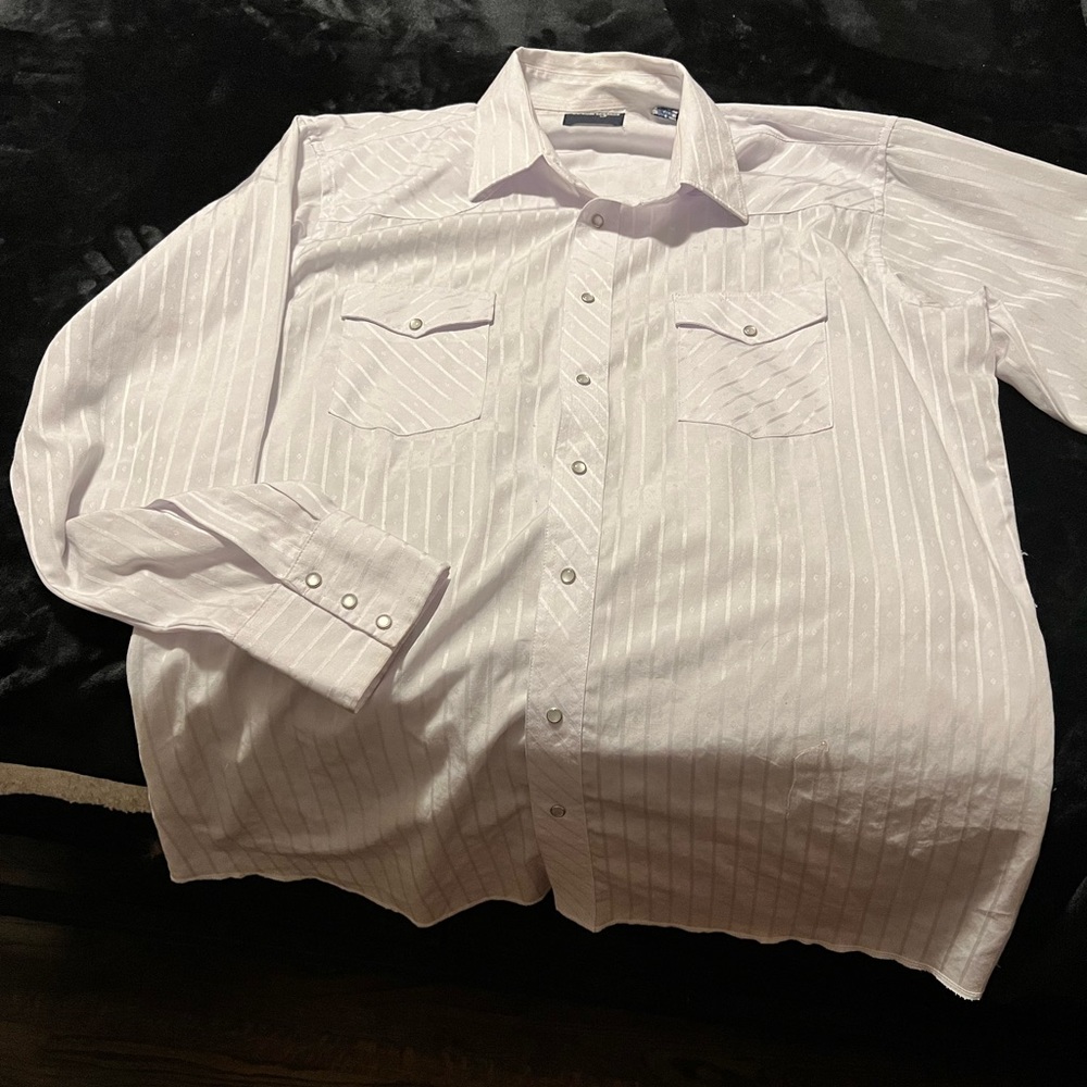 Wrangler | White Pearl Snap Button Down- Long sleeve- Men’s XLT
